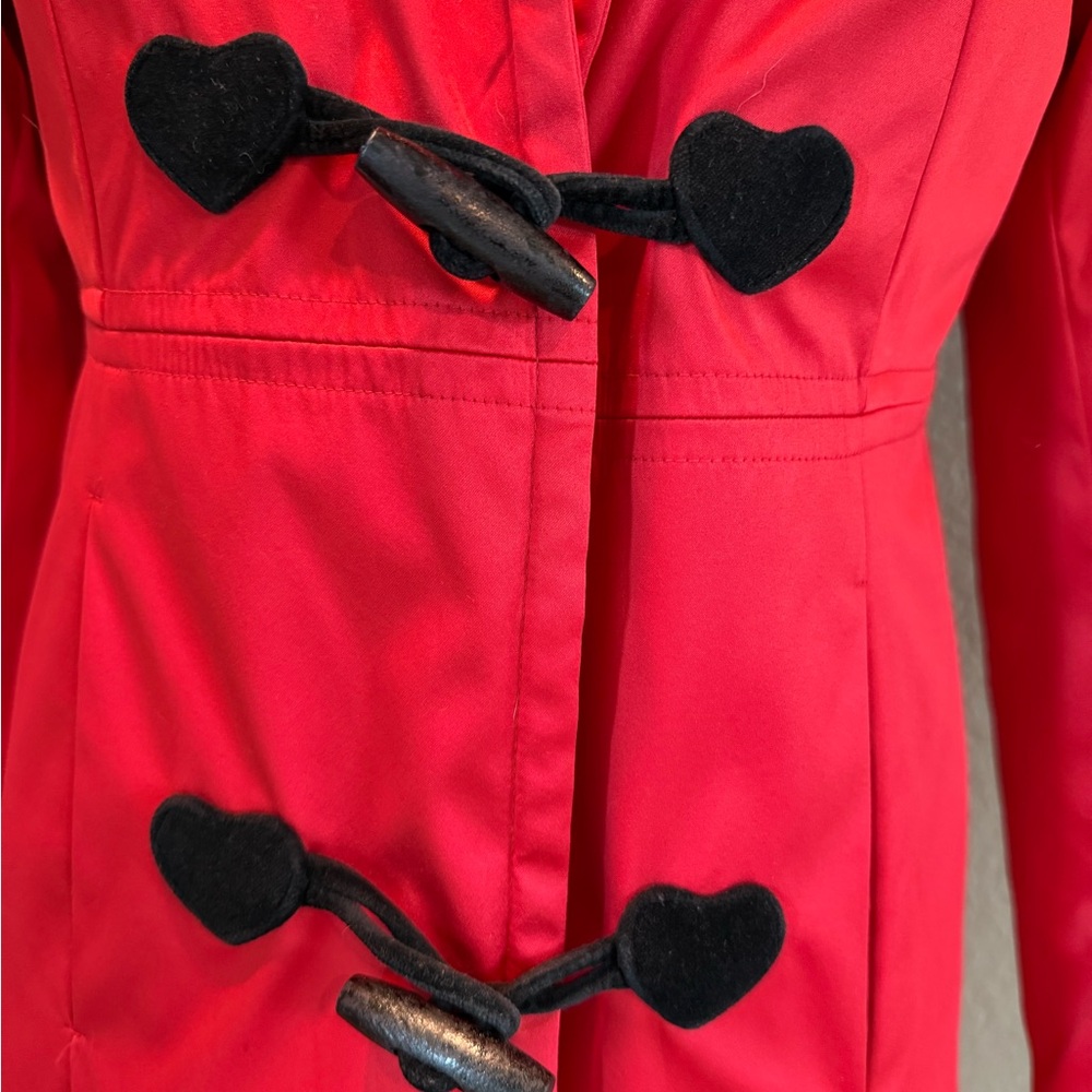 Betsy Johnson Red Toggle Rain Coat - Picture 3 of 4